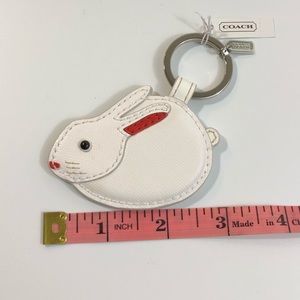 Coach | Accessories | Coach White Leather Rabbit Keychain Nwt F6253 ...